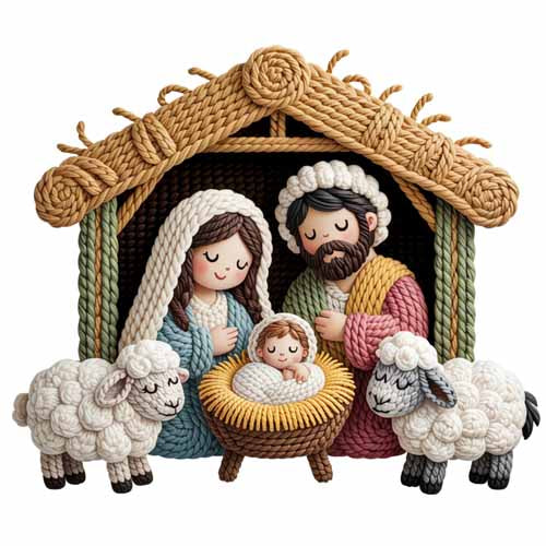 Faux Yarn Christmas DTF Transfer105