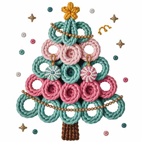Faux Yarn Christmas DTF Transfer120