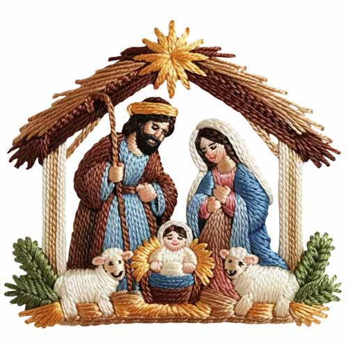 Faux Yarn Christmas DTF Transfer140
