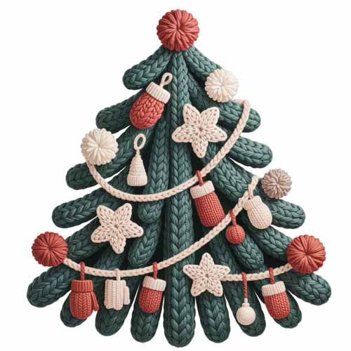 Faux Yarn Christmas DTF Transfer167