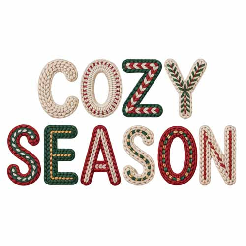 Faux Yarn Christmas DTF Transfer17