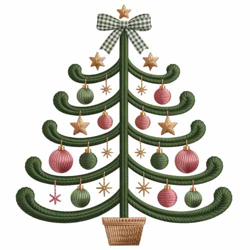 Faux Yarn Christmas DTF Transfer180