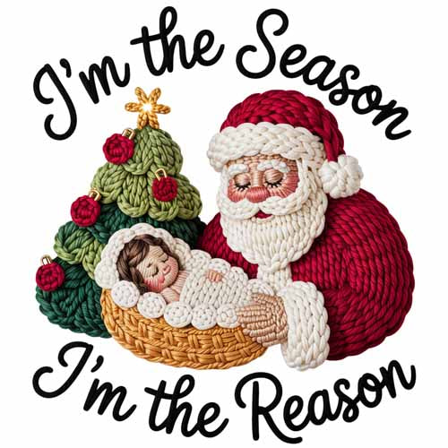Faux Yarn Christmas DTF Transfer237
