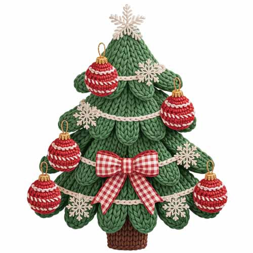Faux Yarn Christmas DTF Transfer246