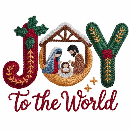 Faux Yarn Christmas DTF Transfer280