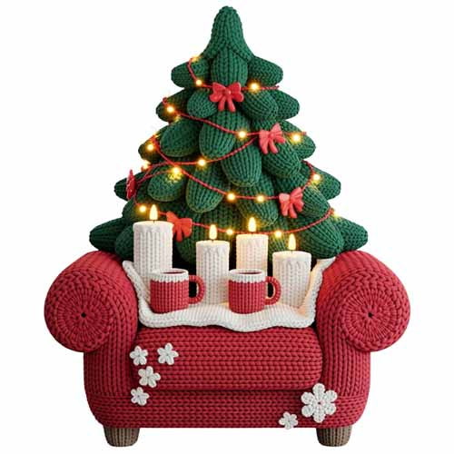 Faux Yarn Christmas DTF Transfer343