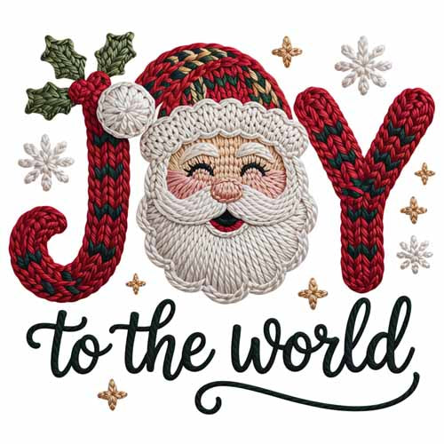 Faux Yarn Christmas DTF Transfer358