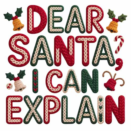 Faux Yarn Christmas DTF Transfer384