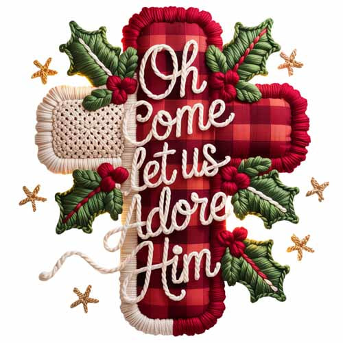 Faux Yarn Christmas DTF Transfer385