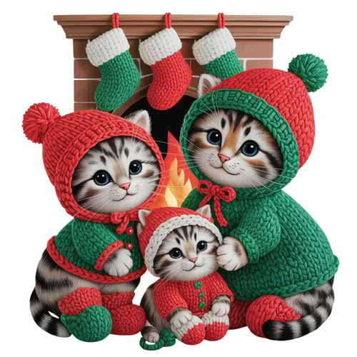 Faux Yarn Christmas DTF Transfer414