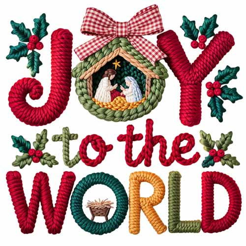 Faux Yarn Christmas DTF Transfer416