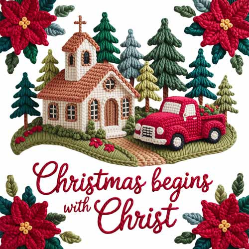 Faux Yarn Christmas DTF Transfer419