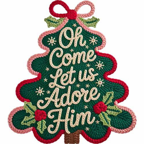 Faux Yarn Christmas DTF Transfer430