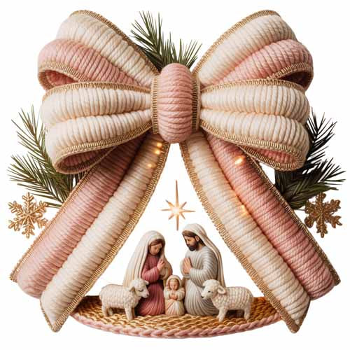Faux Yarn Christmas DTF Transfer444