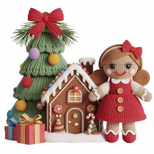 Faux Yarn Christmas DTF Transfer445