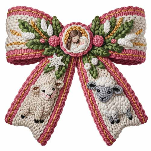 Faux Yarn Christmas DTF Transfer45
