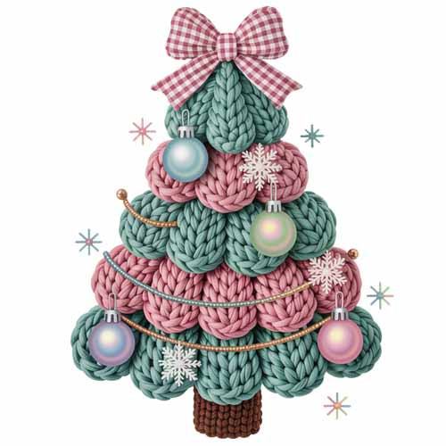 Faux Yarn Christmas DTF Transfer458