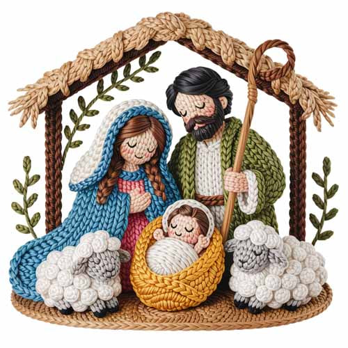 Faux Yarn Christmas DTF Transfer495