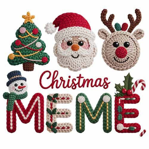 Faux Yarn Christmas DTF Transfer499