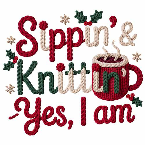 Faux Yarn Christmas DTF Transfer502