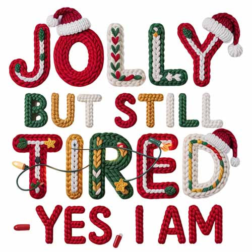 Faux Yarn Christmas DTF Transfer516