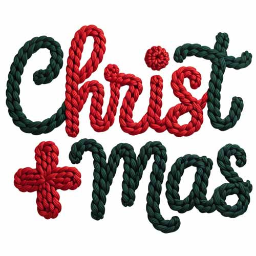Faux Yarn Christmas DTF Transfer529