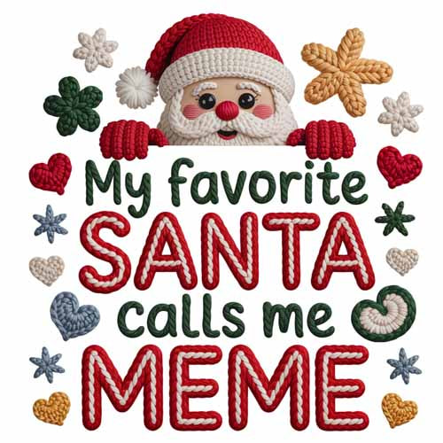 Faux Yarn Christmas DTF Transfer543