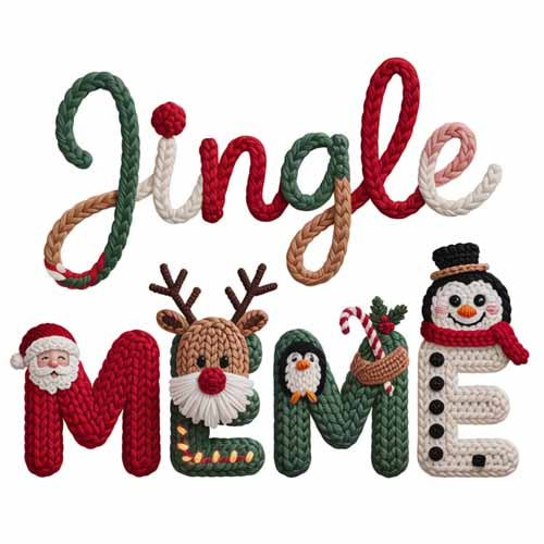 Faux Yarn Christmas DTF Transfer544