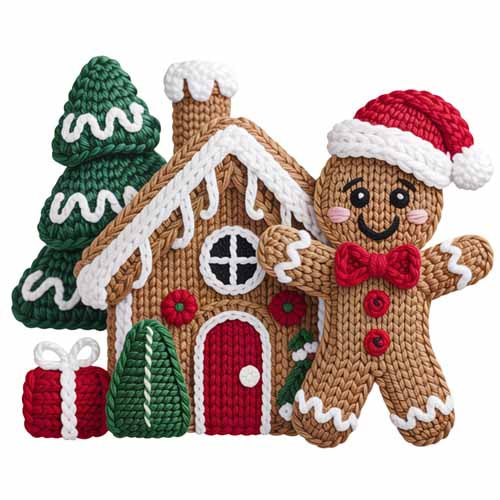 Faux Yarn Christmas DTF Transfer548