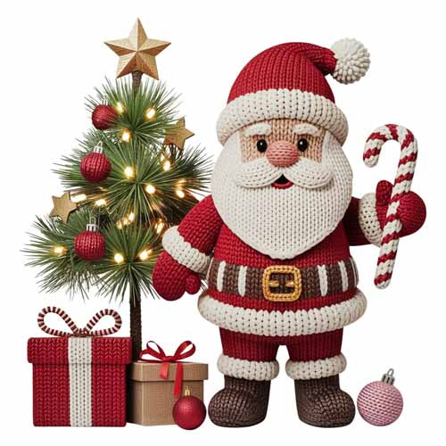 Faux Yarn Christmas DTF Transfer613