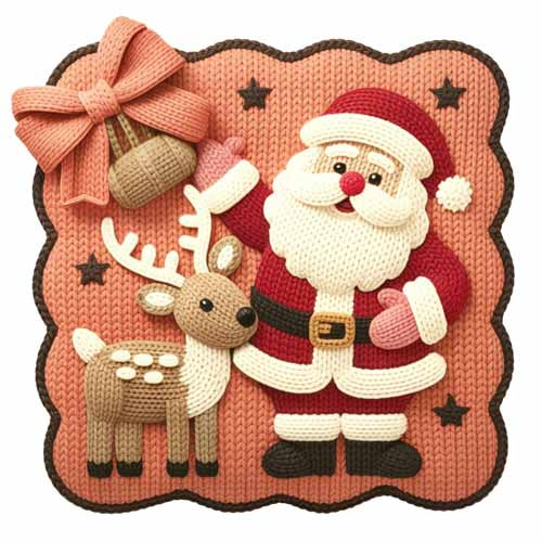 Faux Yarn Christmas DTF Transfer617