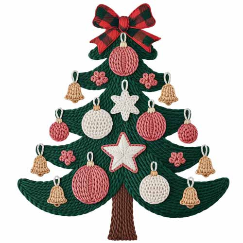 Faux Yarn Christmas DTF Transfer618