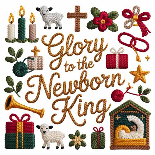 Faux Yarn Christmas DTF Transfer622