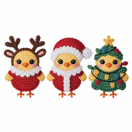 Faux Yarn Christmas DTF Transfer624