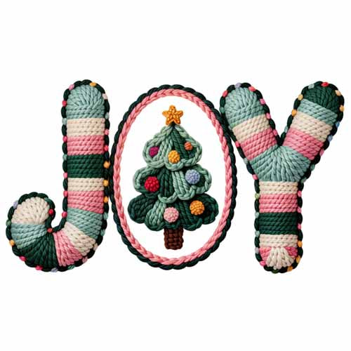 Faux Yarn Christmas DTF Transfer629