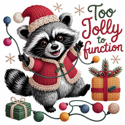 Faux Yarn Christmas DTF Transfer641