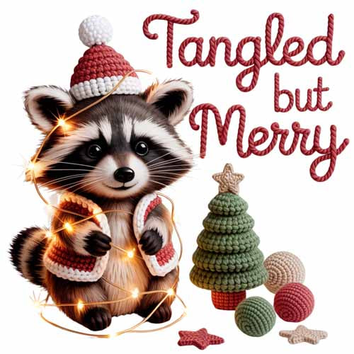 Faux Yarn Christmas DTF Transfer643