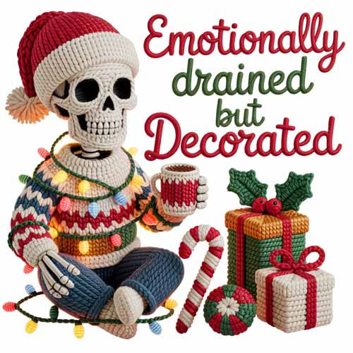 Faux Yarn Christmas DTF Transfer652