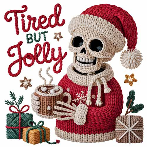 Faux Yarn Christmas DTF Transfer654