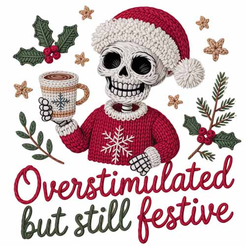 Faux Yarn Christmas DTF Transfer656