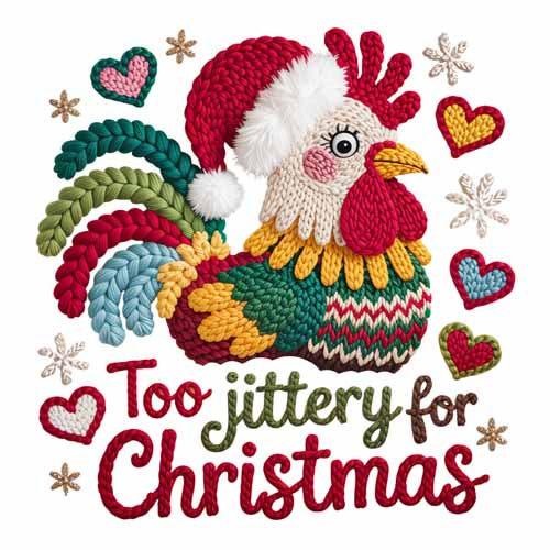 Faux Yarn Christmas DTF Transfer665