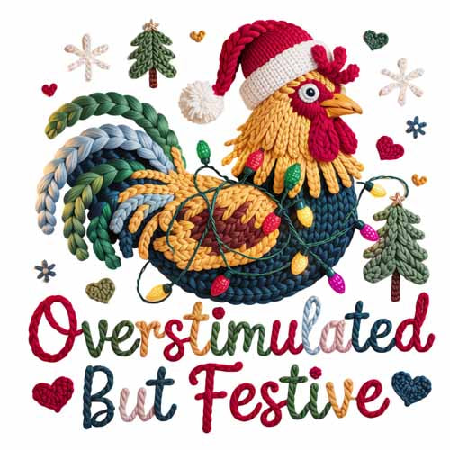 Faux Yarn Christmas DTF Transfer668