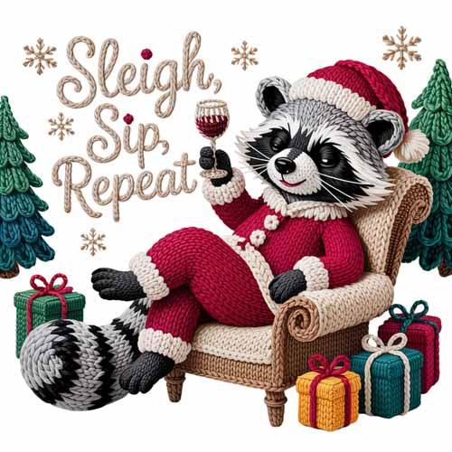 Faux Yarn Christmas DTF Transfer673