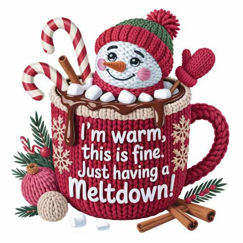 Faux Yarn Christmas DTF Transfer685