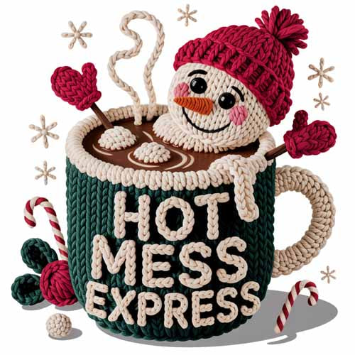 Faux Yarn Christmas DTF Transfer689