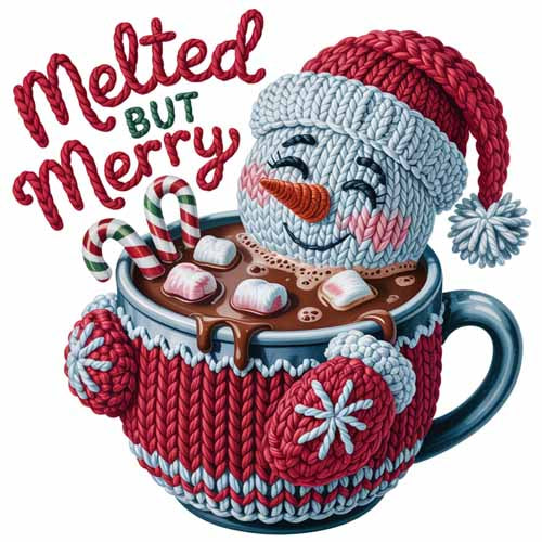 Faux Yarn Christmas DTF Transfer691