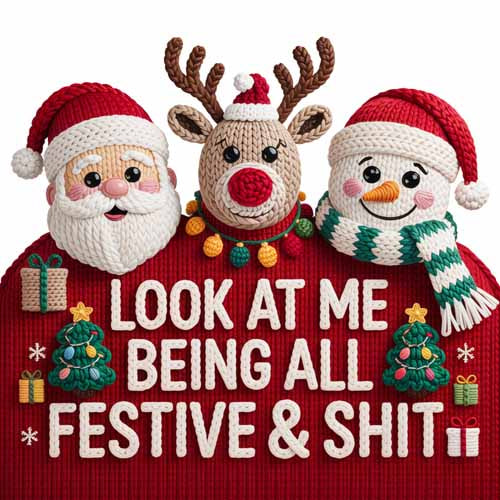 Faux Yarn Christmas DTF Transfer699