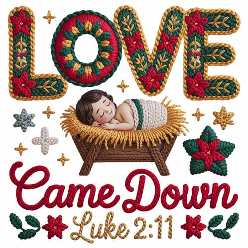 Faux Yarn Christmas DTF Transfer702