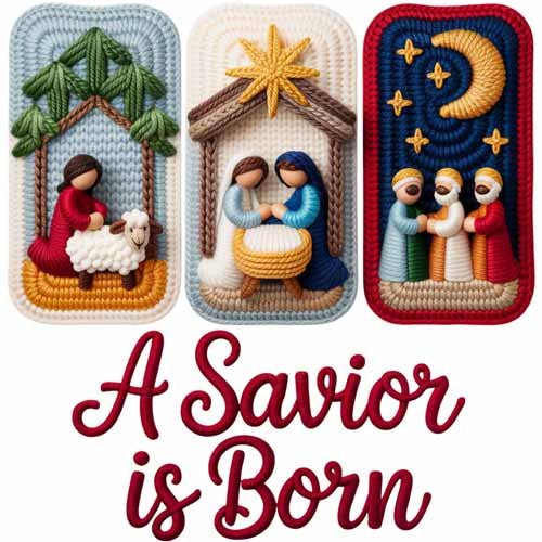 Faux Yarn Christmas DTF Transfer711