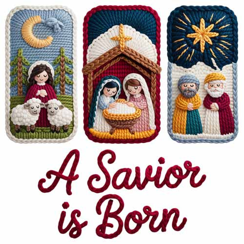 Faux Yarn Christmas DTF Transfer713